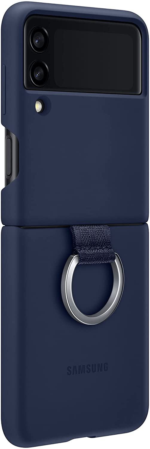 Samsung Galaxy Z Flip 3 Silicone Cover with Ring Navy - EF-PF711TNEGWW