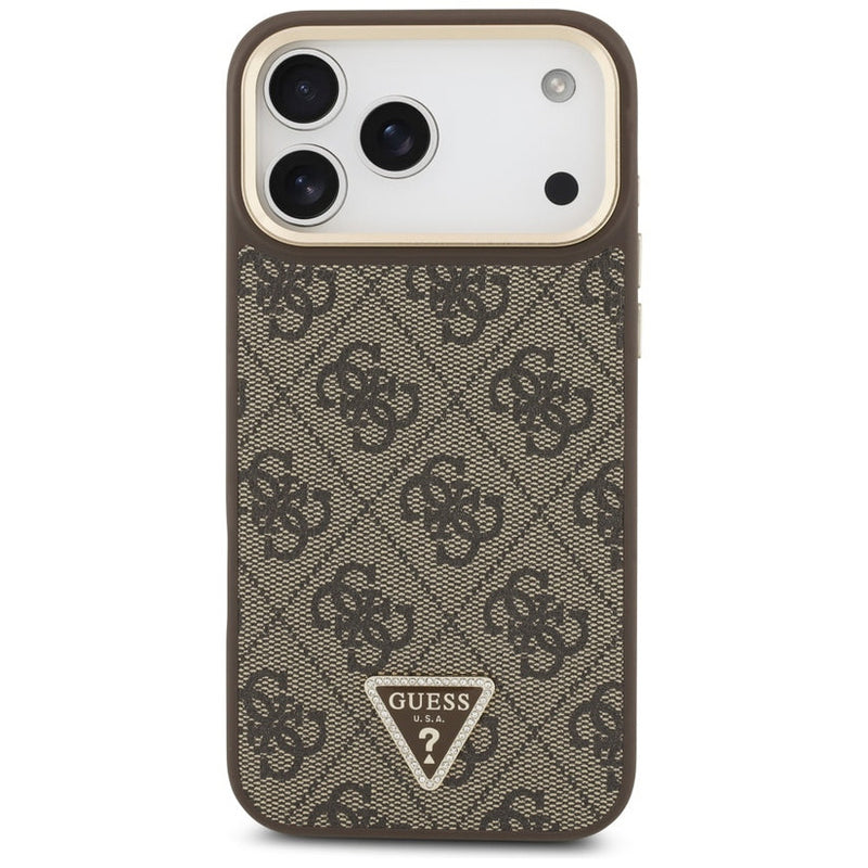Guess 4G Triangle Logo Case with MagSafe for iPhone 17 Pro 6.3" Brown Gold - GUHMP17LP4GTDGMW