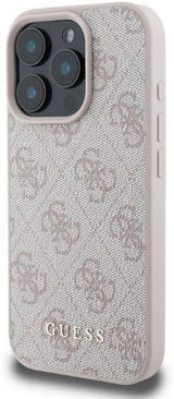Guess Leather 4G Classic Logo Hardcase with MagSafe for iphone 16 Pro 6.3" Pink - GUHCP16LG4GFPI