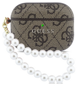 Guess 4G Classic Logo Case with Pearl Strap for Airpods Pro 3 Brown - GUAP3P4E4PSW