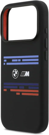 BMW M Series Silicone Horizontal Line Case with MagSafe for iPhone 17 Pro 6.3" Black - BMHMP17L25SHOTSK