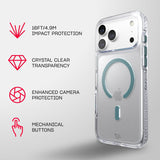 Tech21 Evo Crystal Case with MagSafe for iPhone 17/18 Pro Max 6.9" Clear Emerald Dust - T21-11704