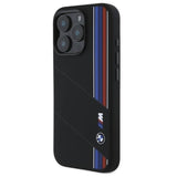 BMW M Series Silicone Cut Tricolor Lines Case MagSafe for iPhone 16 Pro 6.3" Black - BMHMP16L23SCUK