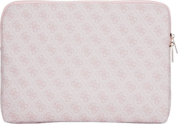 Guess 4G Zipper Pocket Triangle Logo Laptop Sleeve for 14" MacBook Pink -GUCS14ZP4DPTP
