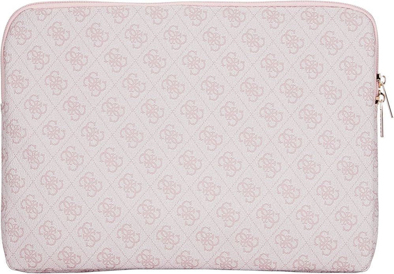 Guess 4G Zipper Pocket Triangle Logo Laptop Sleeve for 14" MacBook Pink -GUCS14ZP4DPTP