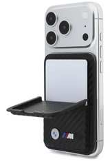BMW M Carbon Metal Logo Magnetic Card Holder with Stand Black - BMOWMCS26PCILK