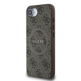 Guess PU Leather 4G Colored Ring Case with MagSafe for iPhone 16e 6.1" Brown - GUHMPSE4G4GFRW
