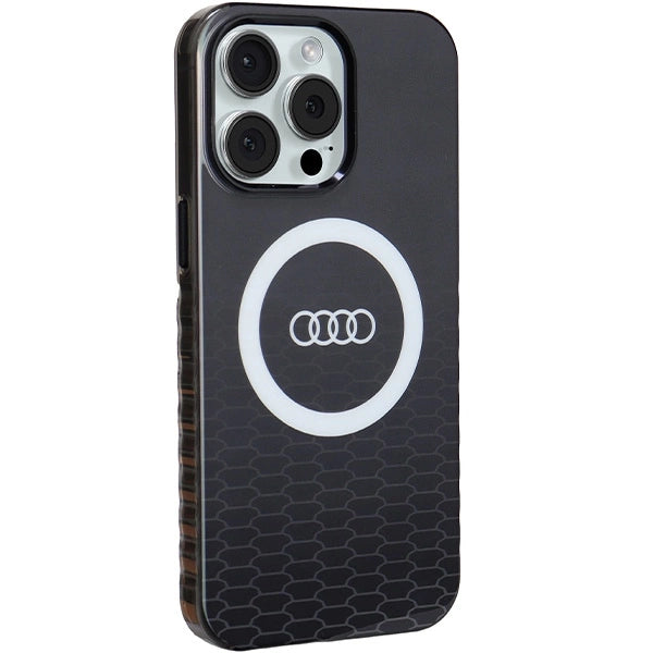 Audi IML Big Logo Hard Case with MagSafe for iPhone 15 Pro Max 6.7" Black - AU-IMLMIP15PM-Q5/D2-BK