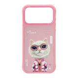 Nimmy Cool & Cute 2.0 White Rich & Beauty Cat Case with MagSafe for iPhone 17 Pro Max 6.9" Pink - N-KMLL-IP17-PRO-MAX-04