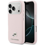 Karl Lagerfeld Karl & Choupette Head Pins Saffiano Case with MagSafe iPhone 17 Pro 6.3" Pink - KLHMP17L6PFKCLP