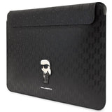 Karl Lagerfeld Saffiano Monogram Ikonik 16" Laptop Sleeve Black - KLCS16SAKHPKK