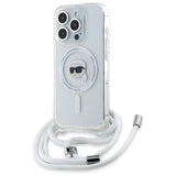 Karl Lagerfeld Crossbody IML Karl Head Case with MagSafe for iPhone 16 Pro 6.3" Clear - KLHMP16LHCKHNT