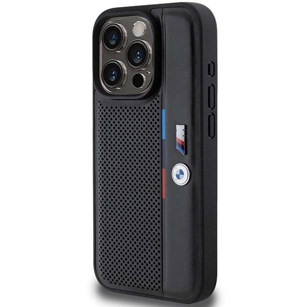 BMW Perforated Tricolor Line Case for iPhone 15 Pro Max 6.7" Black - BMHCP15X23PUPVK
