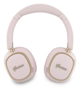 Guess Rectangle Metal Script Logo ENC On Ear Wireless Headphone Pink - GUBHV28HGCSMP