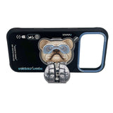 Nimmy Cool & Cute 2.0 Little Rich Tycoon Dog Case with MagSafe Stand for iPhone 17 Pro 6.3" Black Blue - N-YJKM-CXZJZH-IP17-PRO-07