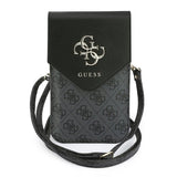 Guess PU Leather Grained 4G Metal Logo Universal Phone Bag Black - GUWBPG4L4CNK