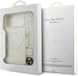 Guess IML Flowers Electro Pearl Strap MagSafe Case for iPhone 17/18 Pro Max 6.9" White - GUHMP18XHCPOFPH