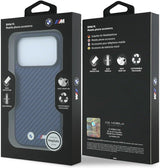 BMW M Carbon Metal Logo Case with MagSafe for iPhone 17/18 Pro 6.3" Navy Blue - BMHMP18L26SWPCILV