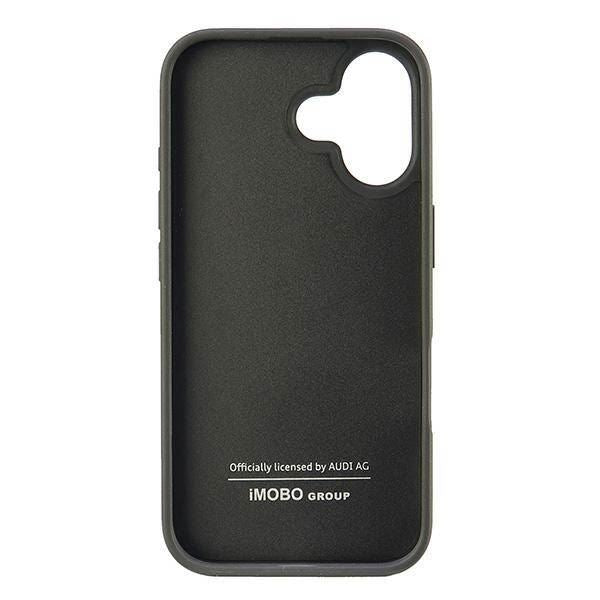 Audi Carbon Fiber Sports Red Stripe Hardcase with MagSafe for iPhone 16 6.1" Black - AUS-TPUPCIP-16-R8/D1-BK
