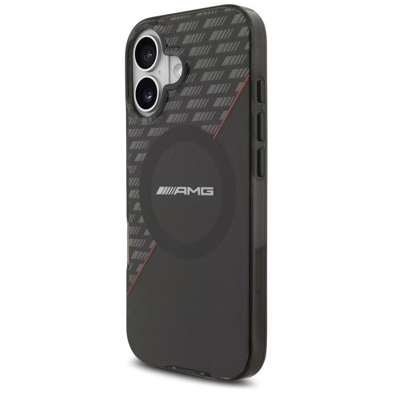 AMG Double Layer Transparent Rhombs Case with MagSafe for iPhone 17 6.3" Black Red - AMHMP17S24HRDKR