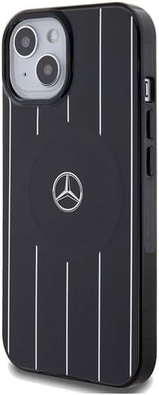 Mercedes Benz Double Layer Crossed Line Case with MagSafe for iphone 15 6.1" Black - MEHMP15S23HRSK
