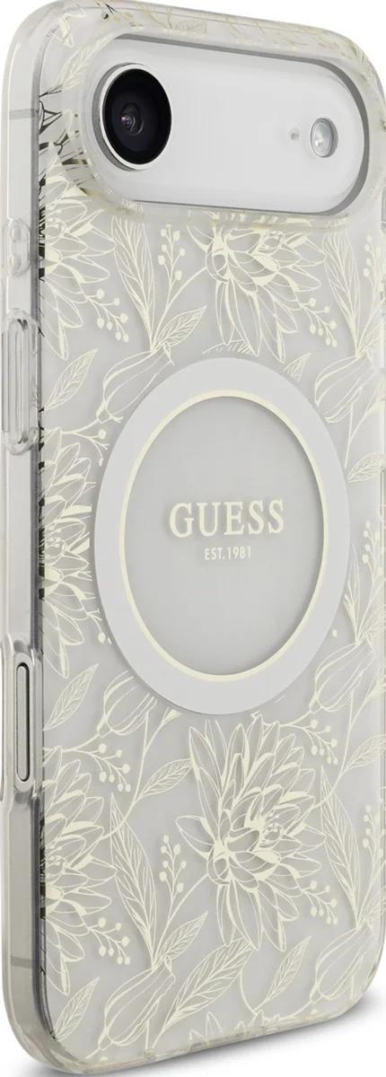 Guess IML Flowers Allover Strap Case with MagSafe for iPhone 17 Air 6.5" White - GUHMP17MHCPOFPH