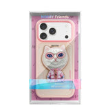 Nimmy Cool & Cute 2.0 White Rich & Beauty Cat Case with MagSafe Stand for iPhone 17 Pro 6.3" Pink - N-YJKM-CXZJZH-IP17-PRO-04