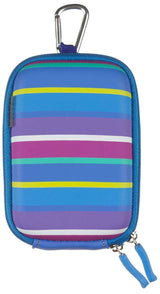 Trendz Candy Striped Zipped Hard Case Cover Bag with Belt Loop and Carabiner