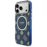 Guess IML Peony Dot Case with MagSafe for iPhone 17 Pro Max 6.9" Blue - GUHMP17X5HPOEDB