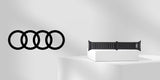 Audi Logo Genuine Leather Magnetic strap for Apple Watch 44/45/46/49mm Black - AU-GL-AW44-49-GT/D2-BK