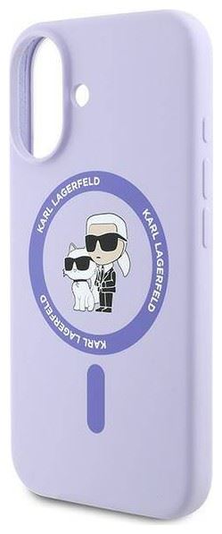 Karl Lagerfeld Liquid Silicone Karl & Choupette Case with MagSafe for iPhone 16 6.1" Purple - KLHMP16SSCMKCRHU