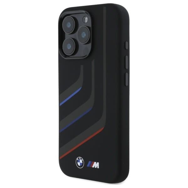 BMW M Series Silicone Turning Lines Case with MagSafe for iPhone 16 Pro 6.3" Black - BMHMP16L23SLIK