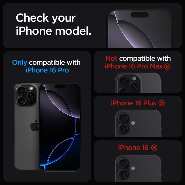 Spigen Glastr EZ Fit HD Screen Protector for iPhone 16 Pro 6.3" 2 Pack - AGL07928