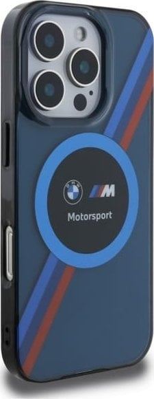 BMW Motosport IML Circle Case with MagSafe for iPhone 16 Pro 6.3" Blue - BMHMP16L23HTPUV