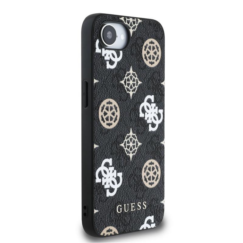Guess PU 4G Peony Case with MagSafe for iPhone 16e Black - GUHMPSE4P4PWPK
