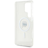 Karl Lagerfeld Button Karl Head Printed Logo Case with MagSafe for Samsung Galaxy S25 Ultra 6.9" Clear - KLHMS25LHLSKIH