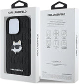 Karl Lagerfeld Monogram Choupette Head Pin Case for iPhone 16 Pro 6.3" Black - KLHCP16LPGKLCHPK