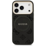 Guess Peony Hot Stamp Case with MagSafe for iPhone 17 Pro 6.3" Black - GUHMP17LPSAMSECK
