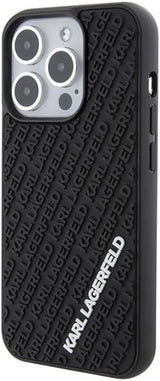 Karl Lagerfeld 3D Rubber Multi Logo Case for iphone 15 Pro 6.1" Black - KLHCP15L3DMKRLK