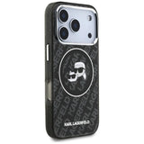 Karl Lagerfeld IML Glitter Karl & Choupette Heads Logo Case with MagSafe for iPhone 17 Pro 6.3" Black - KLHMP17LHMKBKCHOK