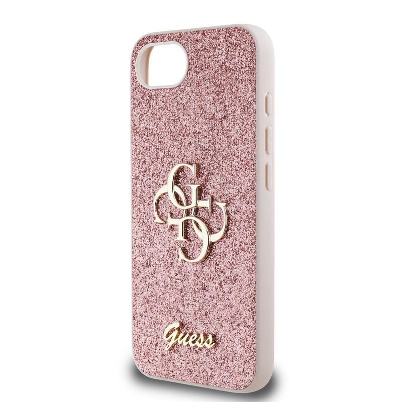 Guess PU Fixed Glitter 4G Metal Logo Case for iPhone 16e 6.1" Pink -  GUHCPSE4HG4SGP