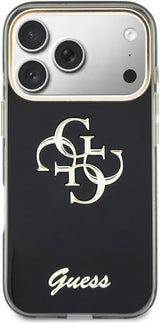 Guess IML 4G Script Metal Logo Case for iPhone 17/18 Pro 6.3" Black - GUHCP18L5HC4MLSK