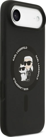 Karl Lagerfeld Liquid Silicone Karl and Choupette with MagSafe Case for iPhone 17 Air 6.5" Black - KLHMP17MSCMKCRHK