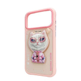 Nimmy Cool & Cute 2.0 White Rich & Beauty Cat Case with MagSafe Stand for iPhone 17 Pro Max 6.9" Pink - N-YJKM-CXZJZH-IP17-PRO-MAX-04