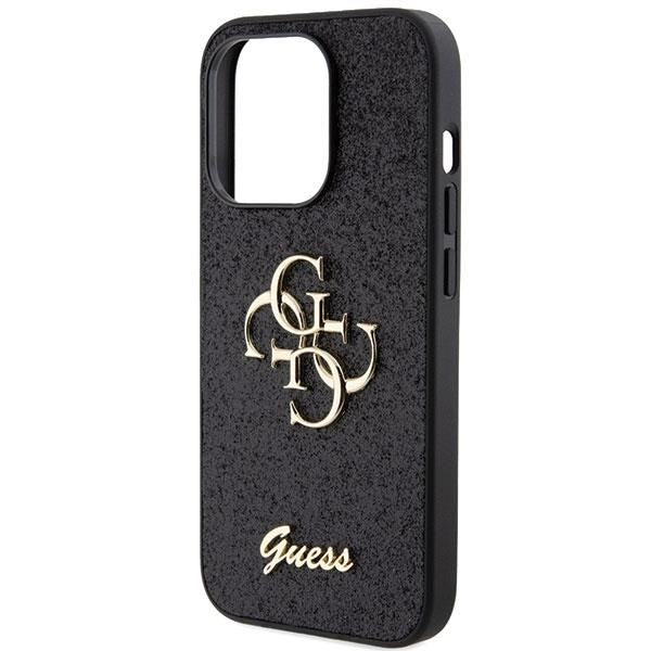 Guess Glitter Script Big 4G Case for iphone 15 Pro Max 6.7" Black - GUHCP15XHG4SGK