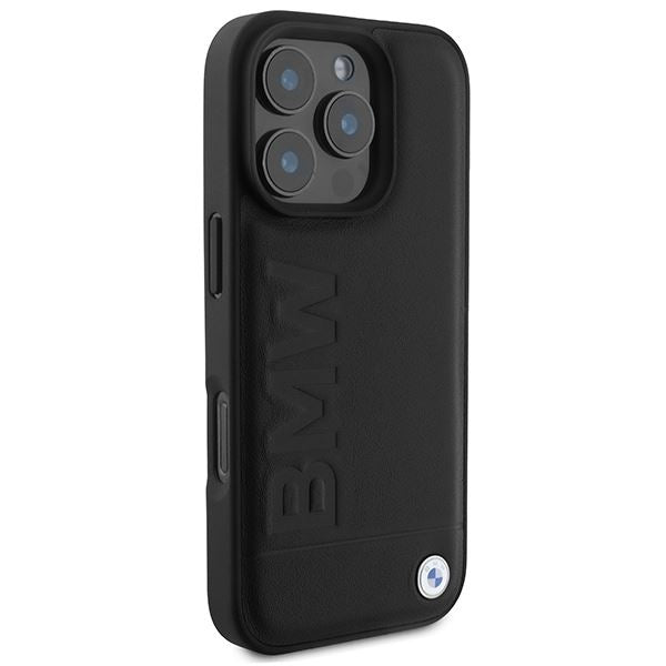 BMW Leather Hot Stamp Case for iPhone 16 Pro Max 6.9" Black - BMHCP16XSLLBK