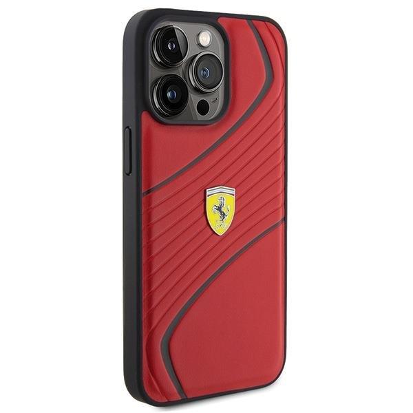Ferrari Twist Metal Logo Case for iphone 15 Pro Max 6.7" Red - FEHCP15XPTWR