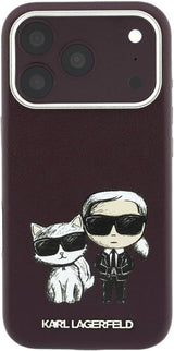 Karl Lagerfeld Smooth PU Leather Case with Sketch Print and MagSafe for iPhone 17/18 Pro 6.3" Burgundy - KLHMP18L6PWKCIDR
