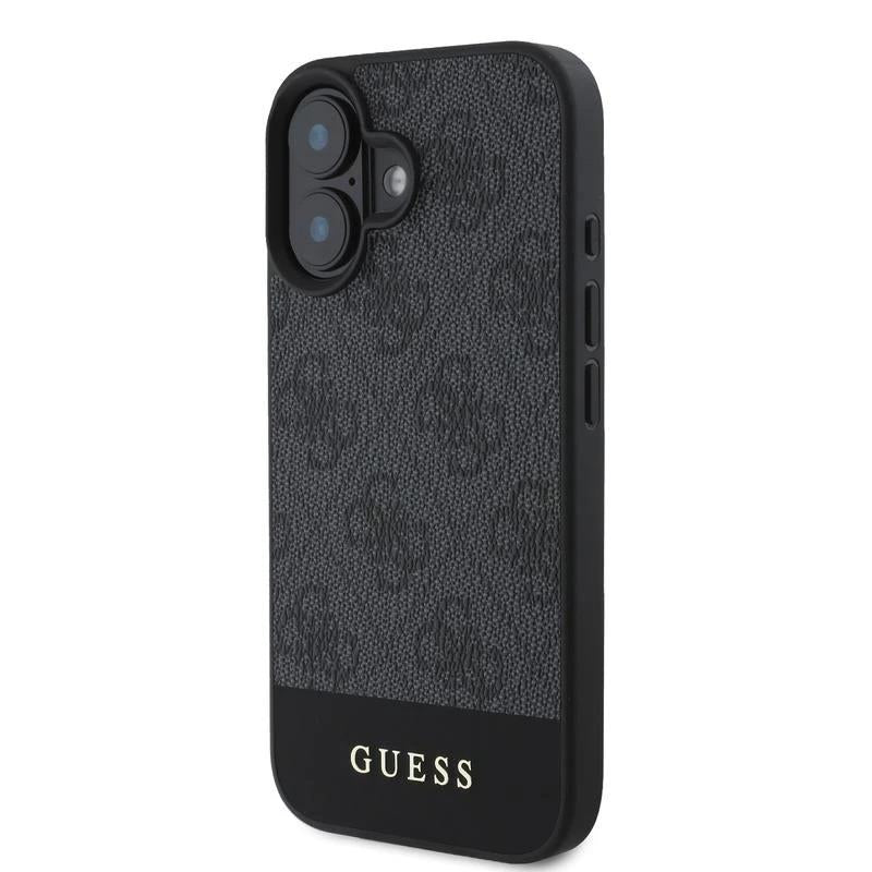 Guess PU 4G Stripe Case for iphone 16 6.1" Black - GUHCP16SG4GLGR