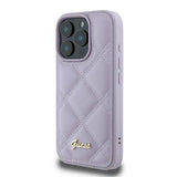 Guess Quilted Metal Logo Case for iPhone 16 Pro Max 6.9" Light Purple - GUHCP16XPSQSQSU